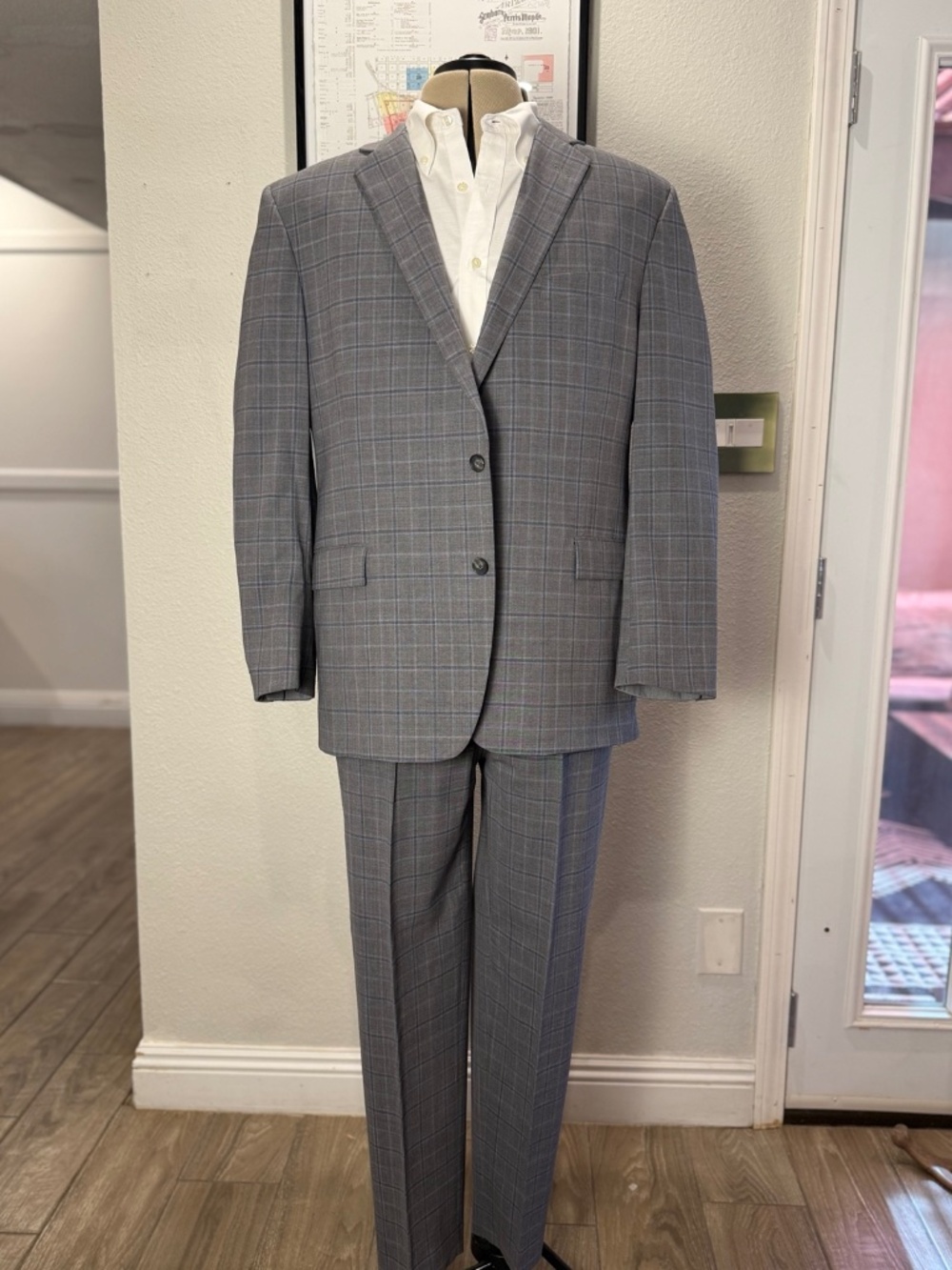 Brooks Brothers Regent BrooksCool REDA Plaid 2-Piece Suit 46R W40 Altered